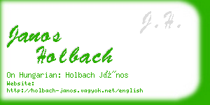 janos holbach business card